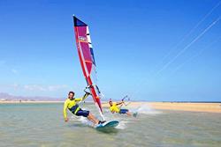Risco del Paso Beach - Fuerteventura. Windsurf and kitesurf action.